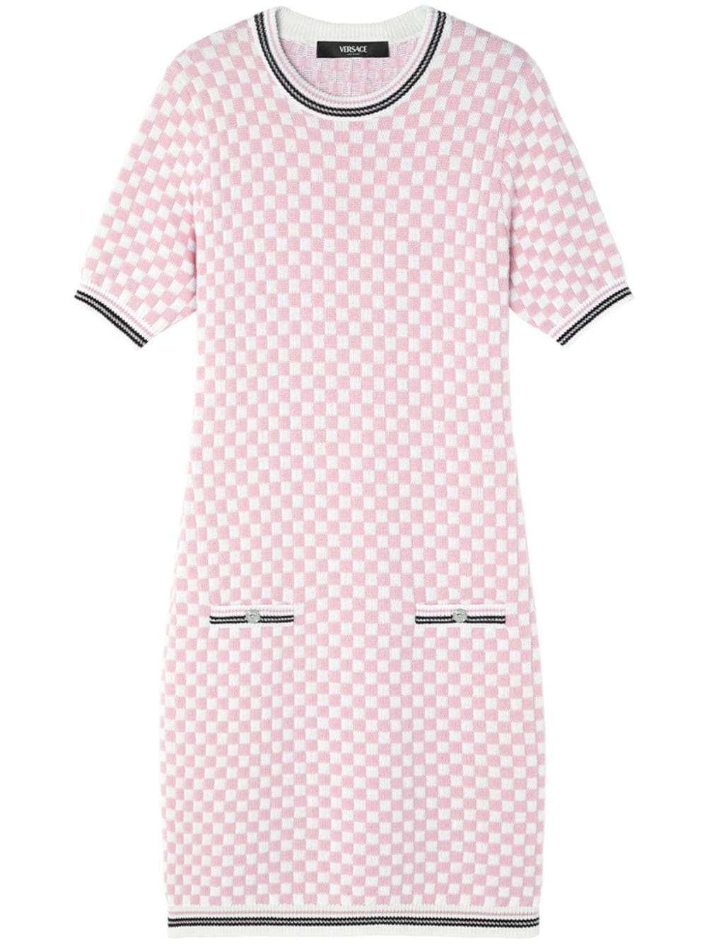 Versace  checked knitted minidress
