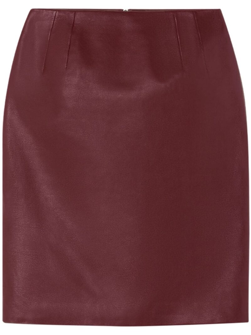 Versace  logo-plaque leather skirt