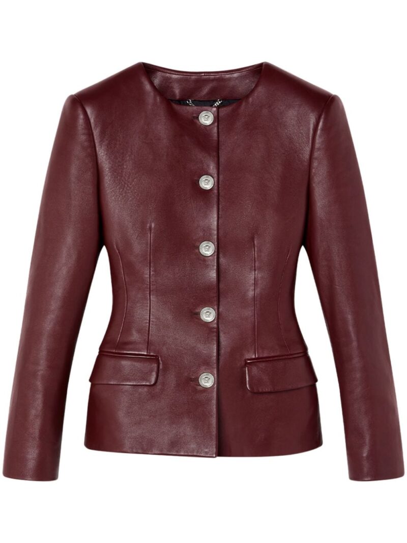 Versace  leather fitted jacket