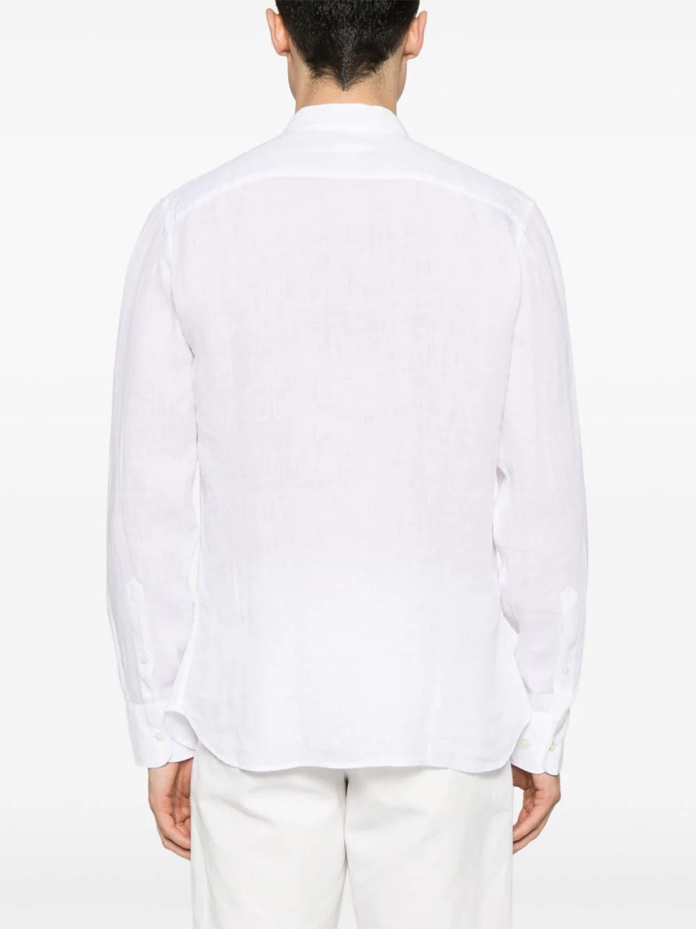 120% Lino band-collar linen shirt