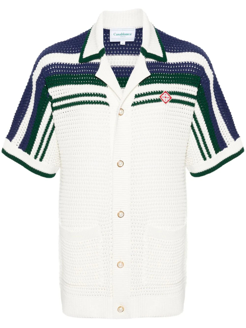 Casablanca  striped crochet-knit shirt