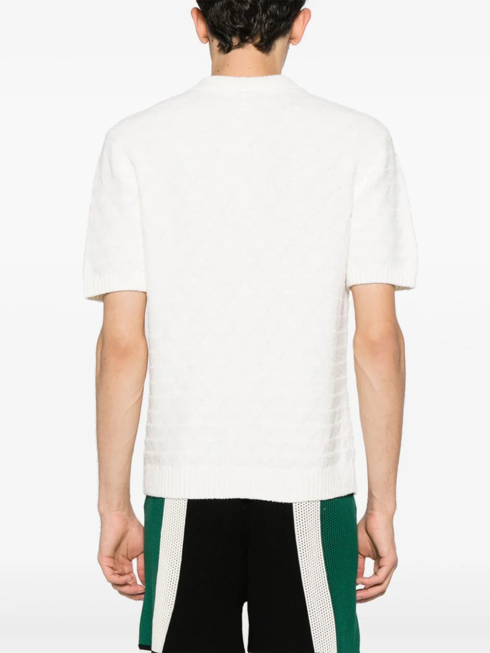 Casablanca  logo-appliqué bouclé polo shirt