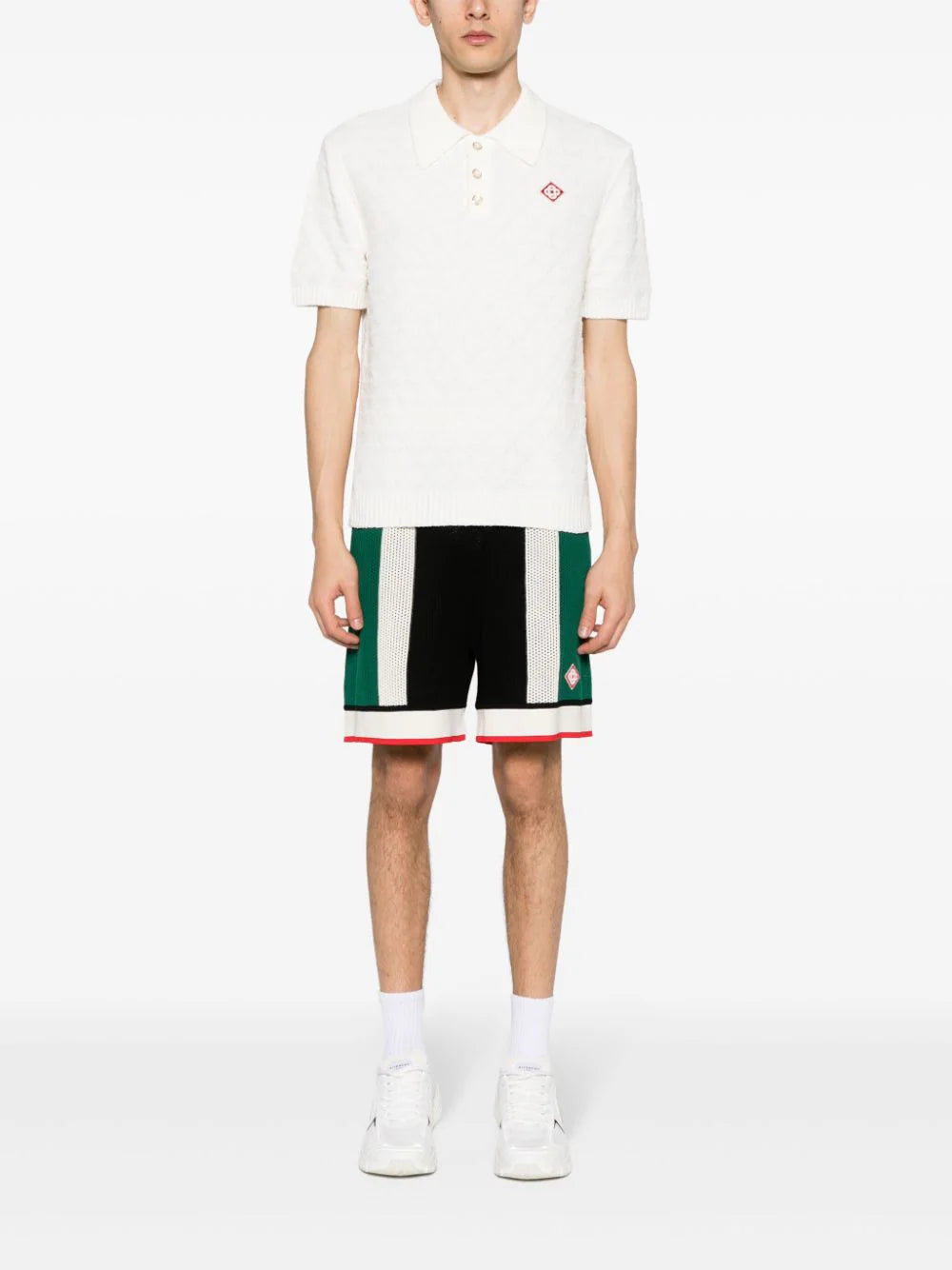 Casablanca  logo-appliqué bouclé polo shirt