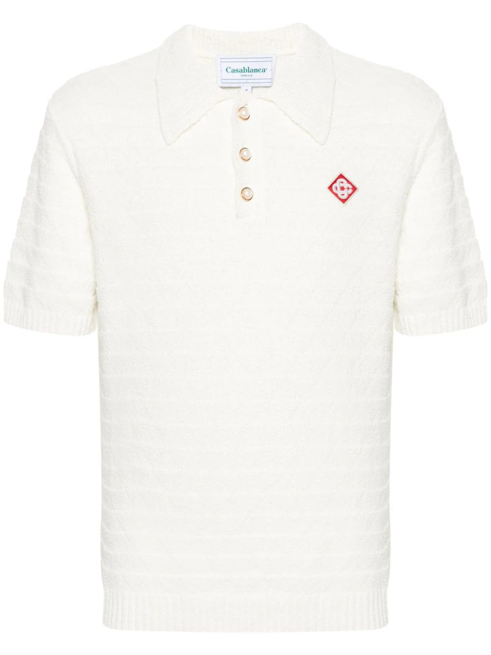 Casablanca  logo-appliqué bouclé polo shirt