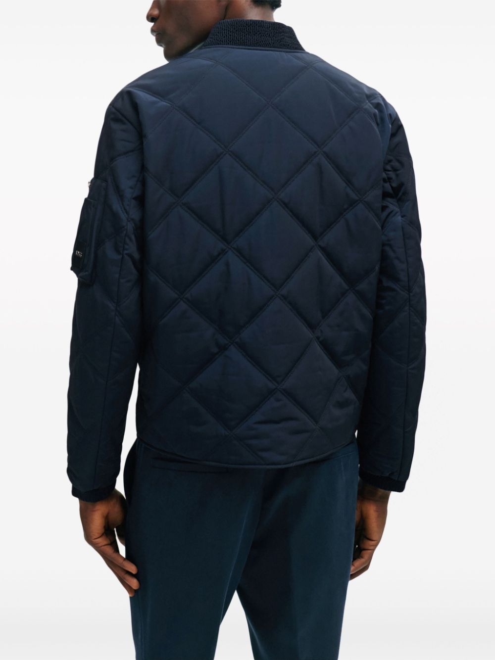 BOSS diamond-quilted bomber jacket