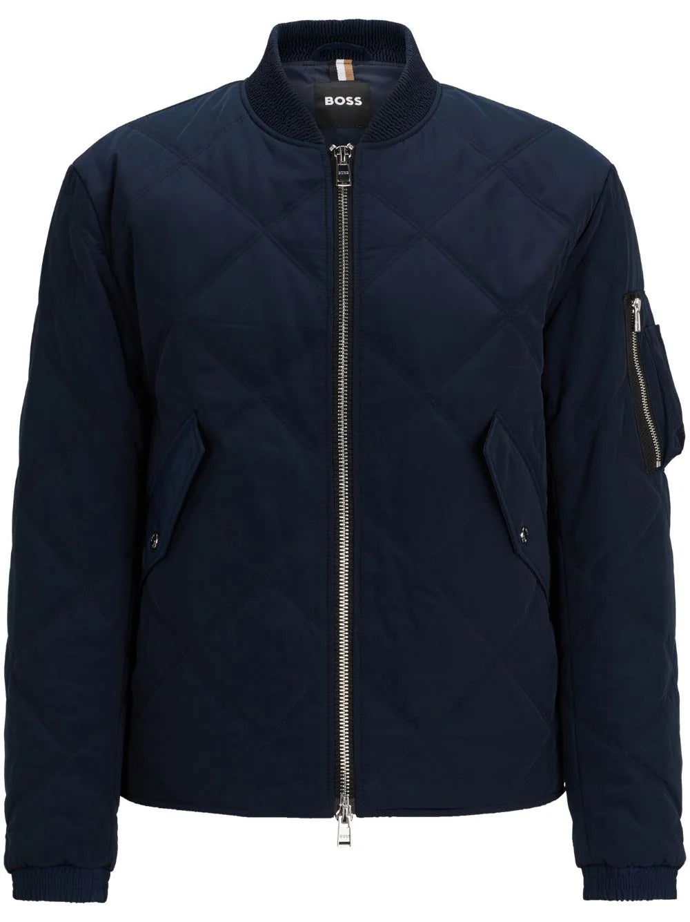 BOSS  diamond-quilted bomber jacket