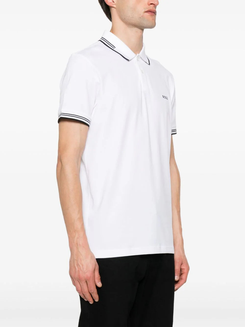BOSS  logo-print polo shirt