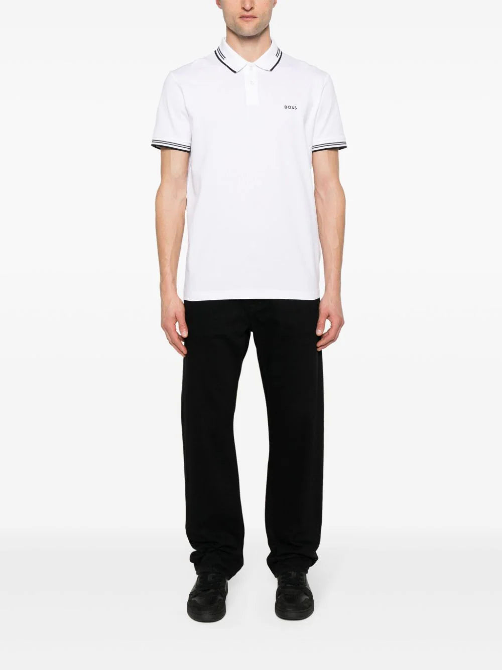 BOSS  logo-print polo shirt