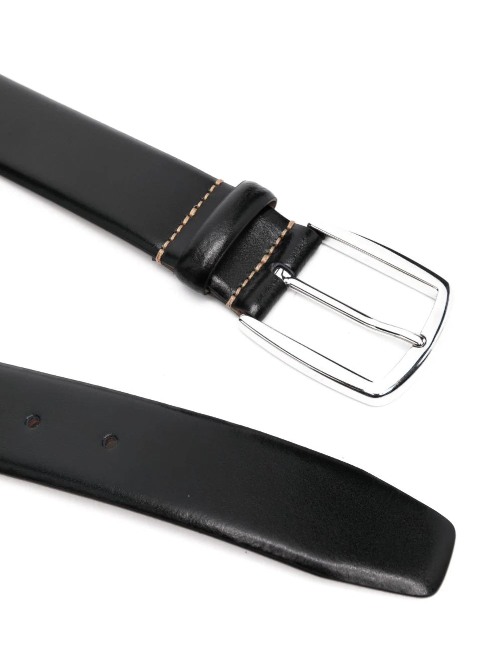 BOSS logo-engraved leather buckle belt