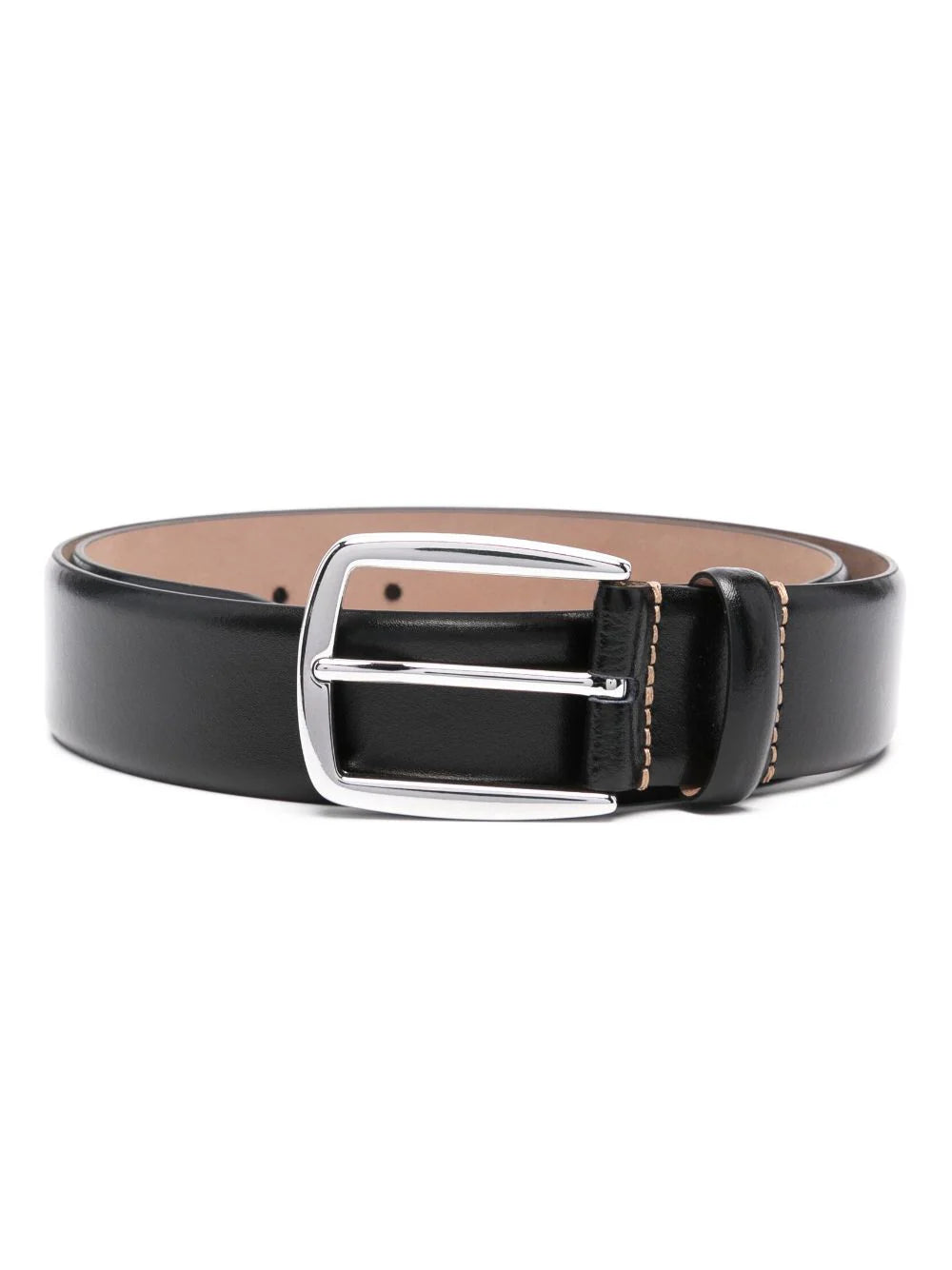 BOSS  logo-engraved leather buckle belt