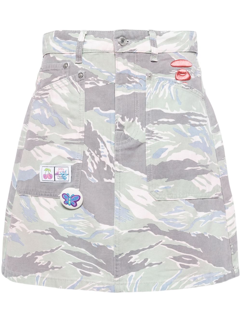 AAPE BY *A BATHING APE®  camouflage-print cotton miniskirt