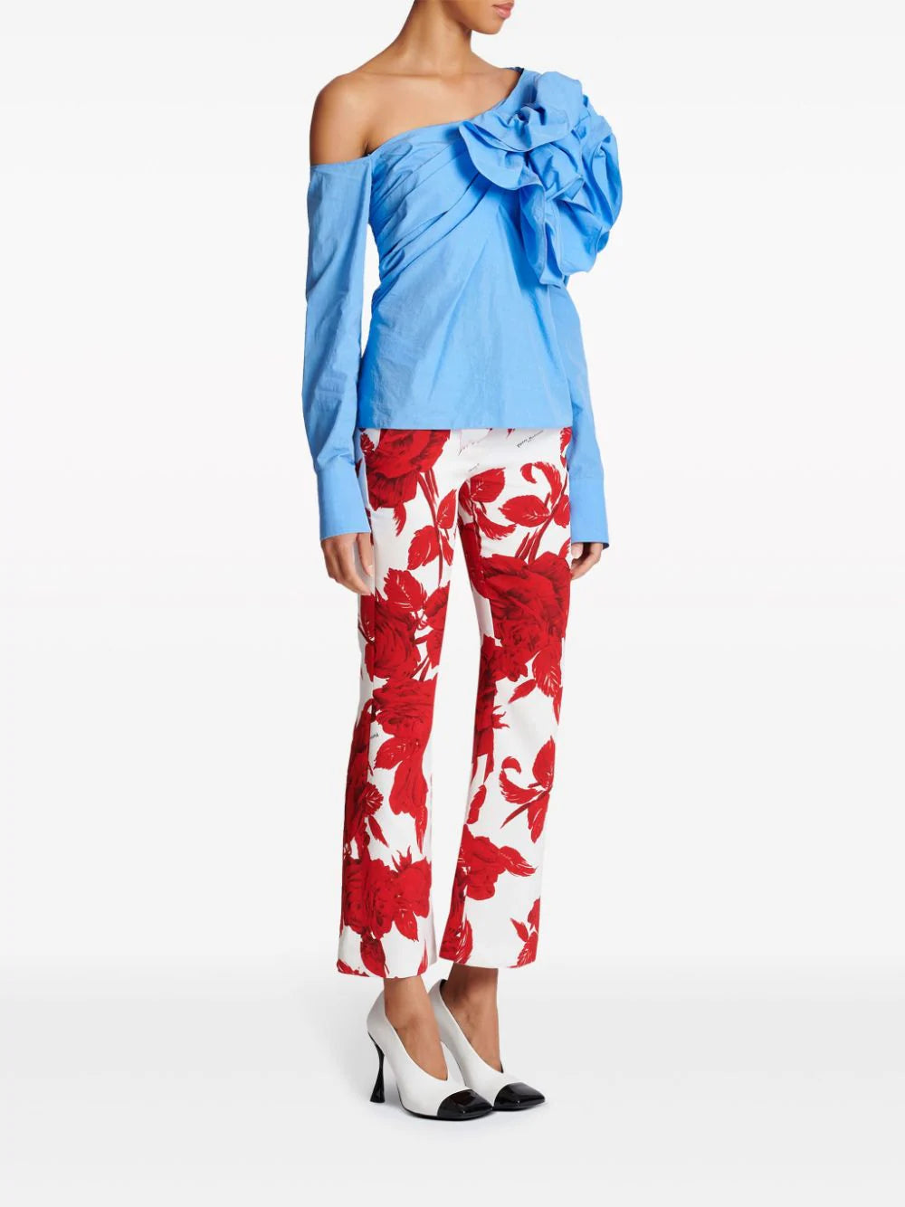 Balmain  ruffle-detailed asymmetric blouse