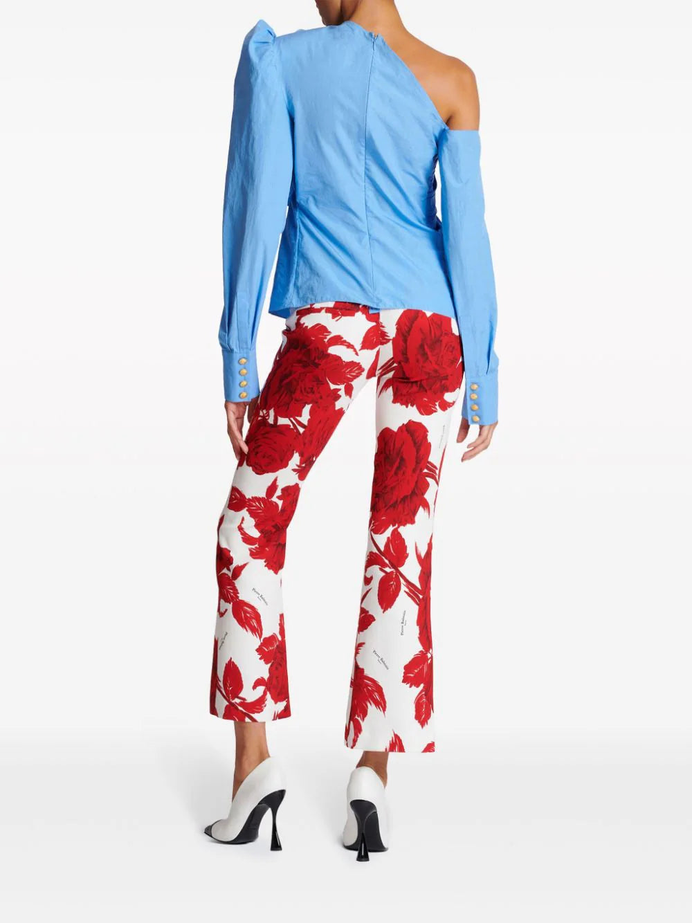 Balmain  ruffle-detailed asymmetric blouse