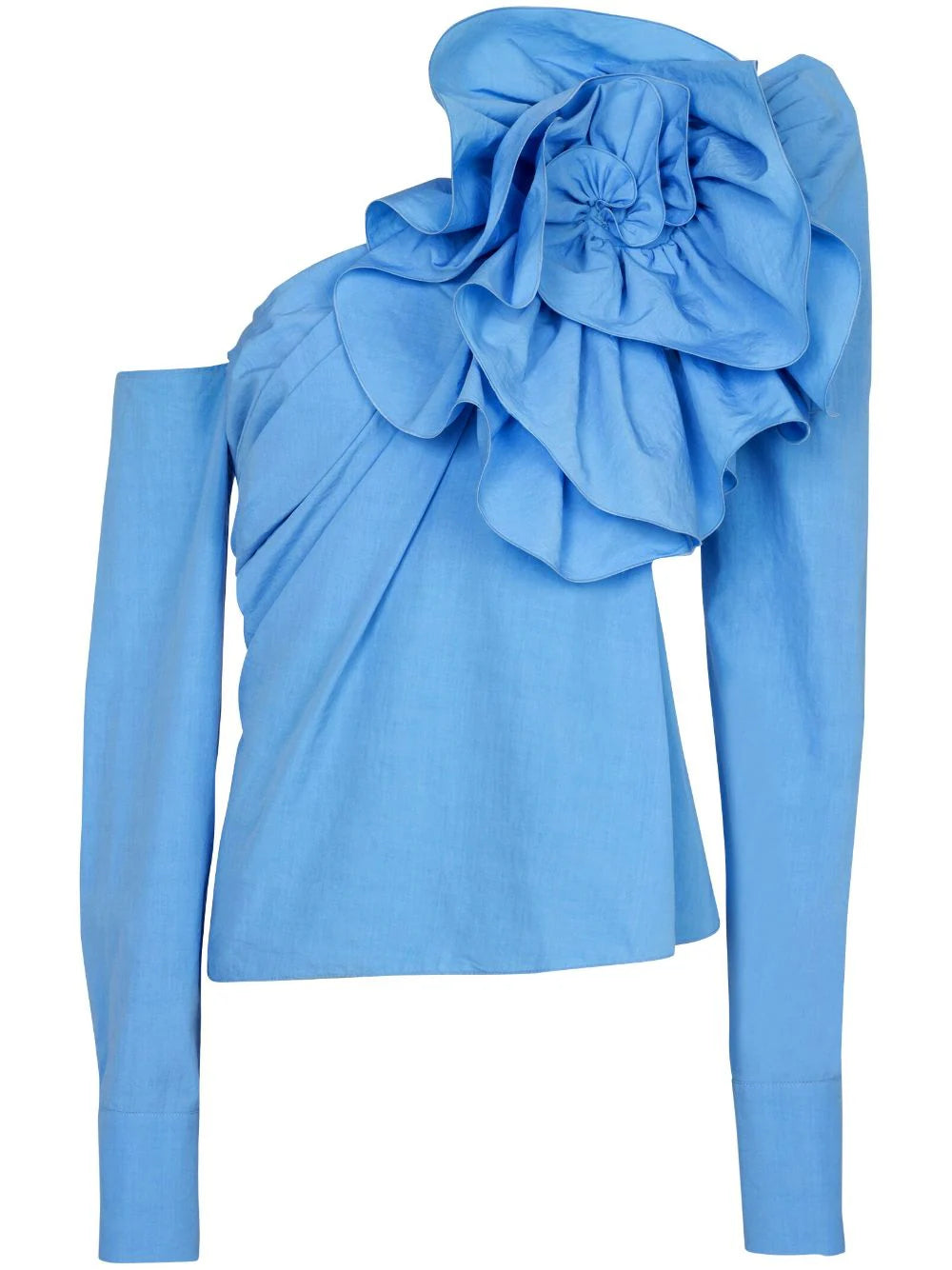Balmain  ruffle-detailed asymmetric blouse