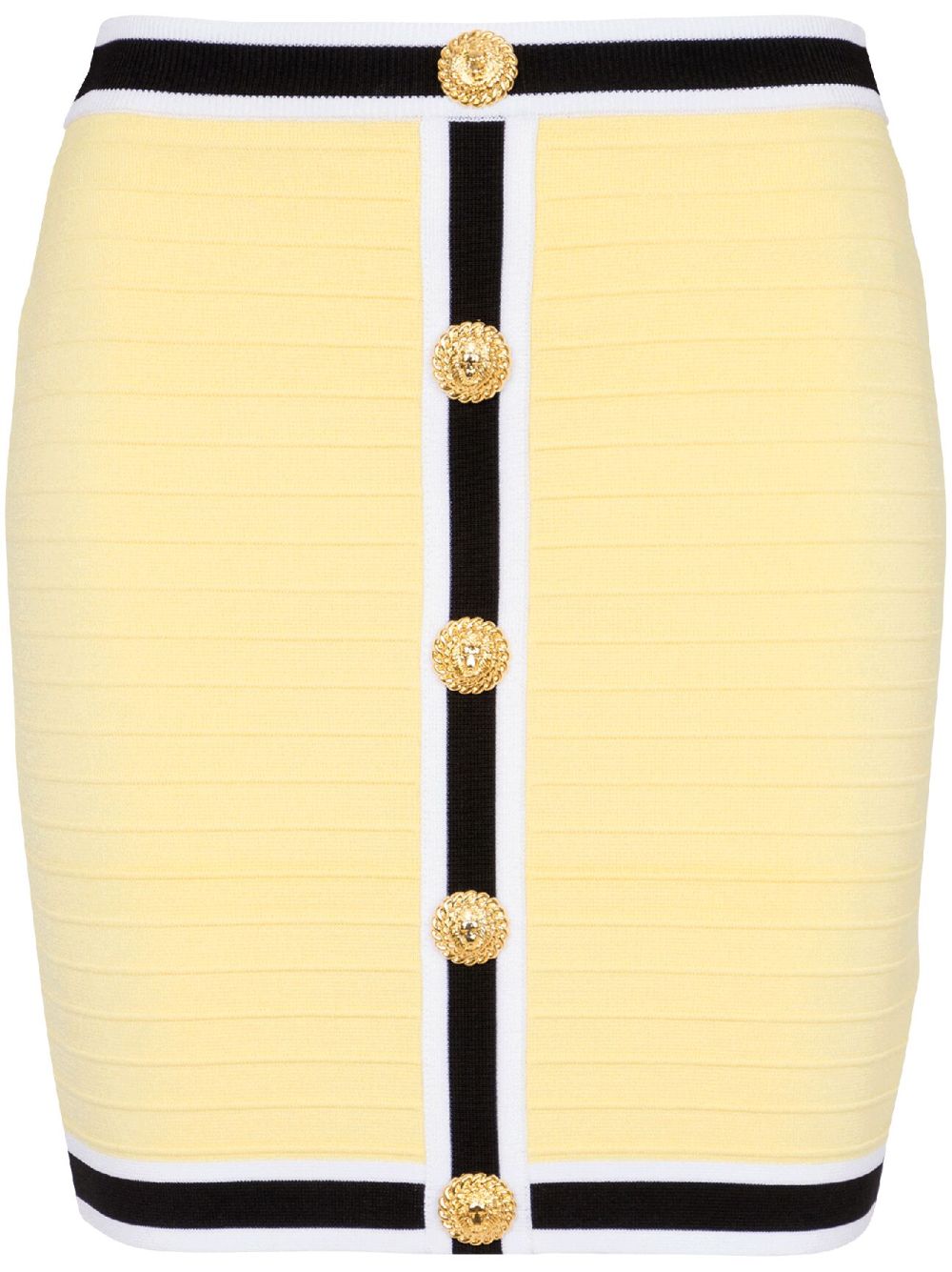 Balmain  Lion Head-buttons knitted miniskirt