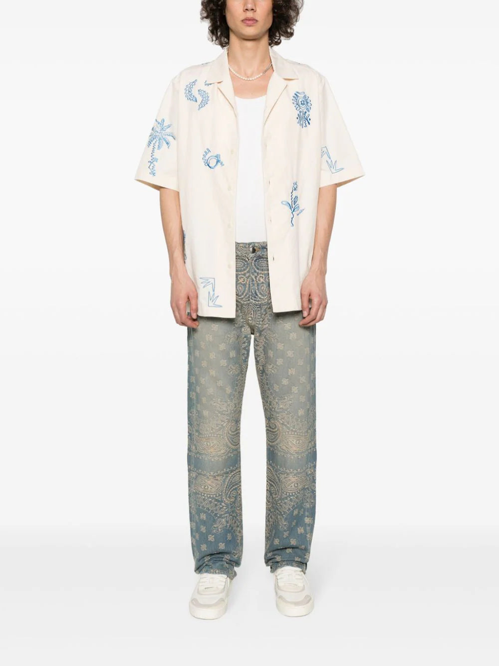 AMIRI bandana-jacquard straight jeans
