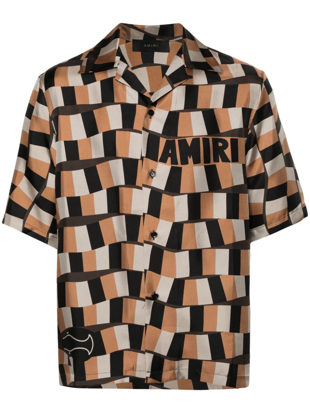 AMIRI Snake Checker bowling shirt