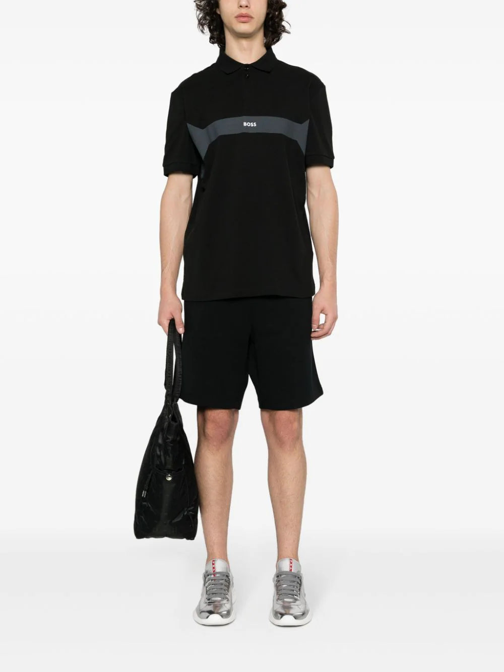 BOSS  logo-print polo shirt
