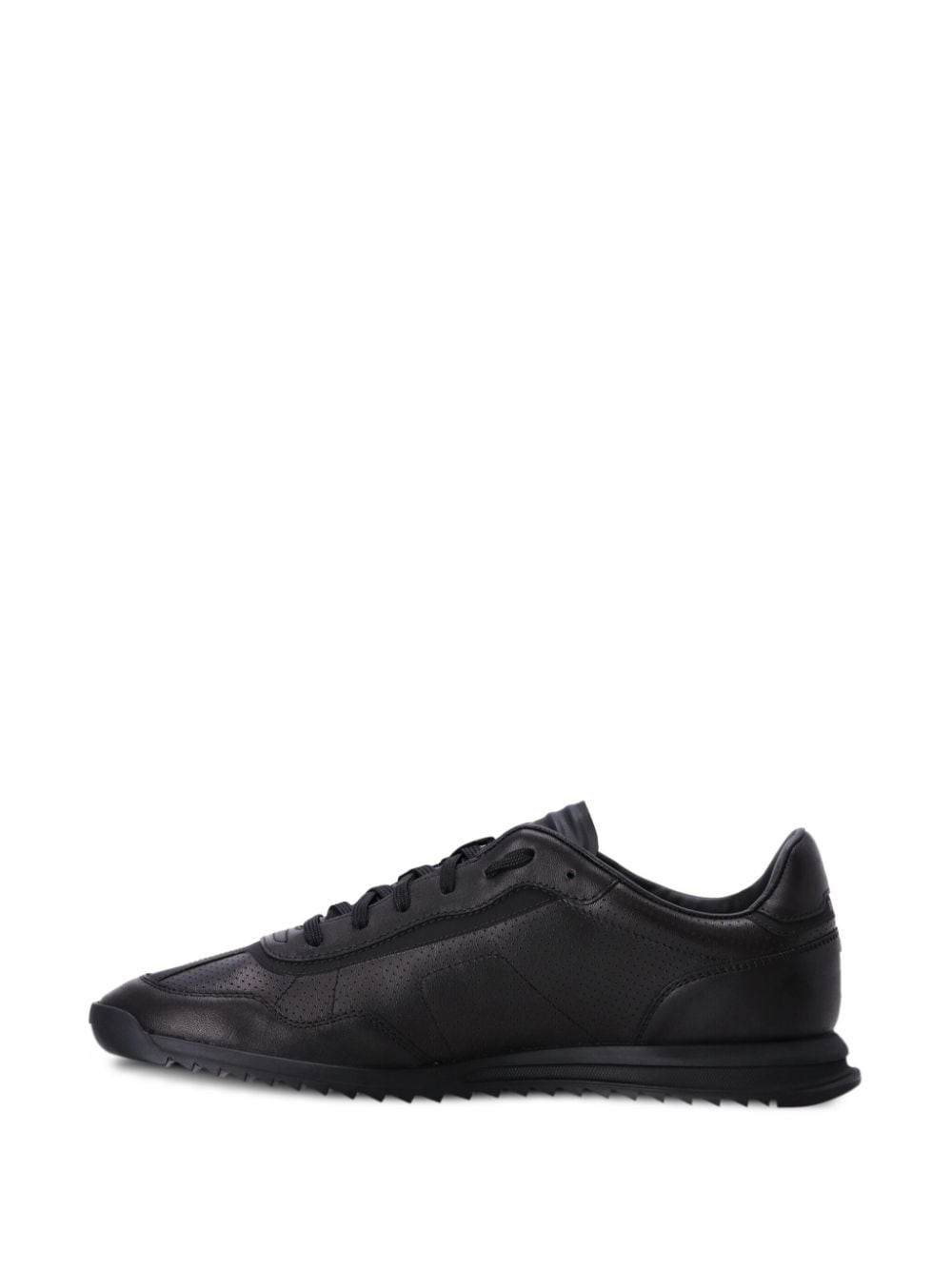 BOSS perforated low-top leather sneakers