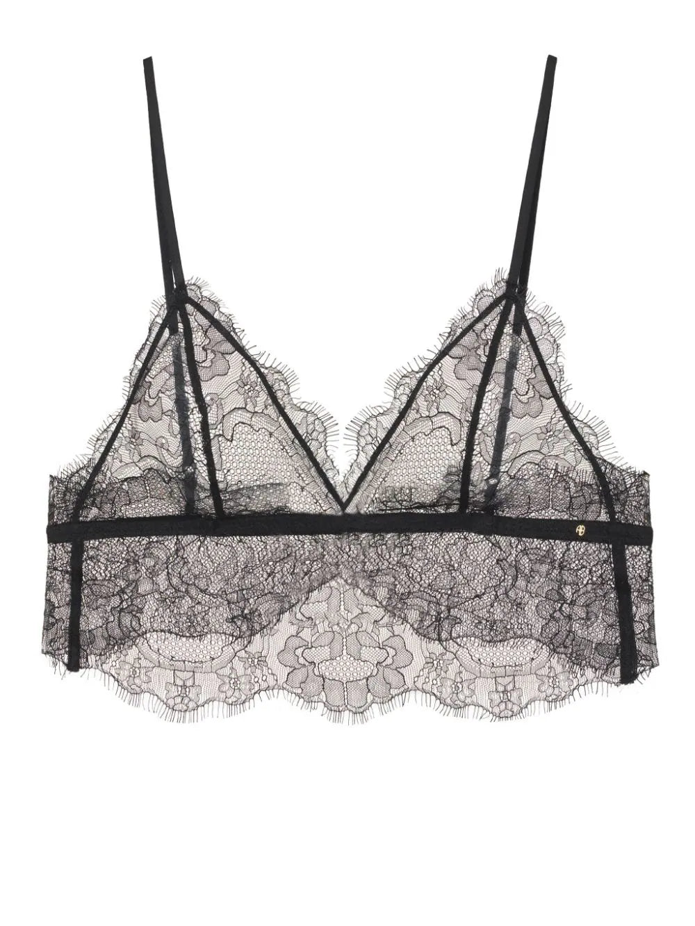 ANINE BING  Lace scallop-hem bralette