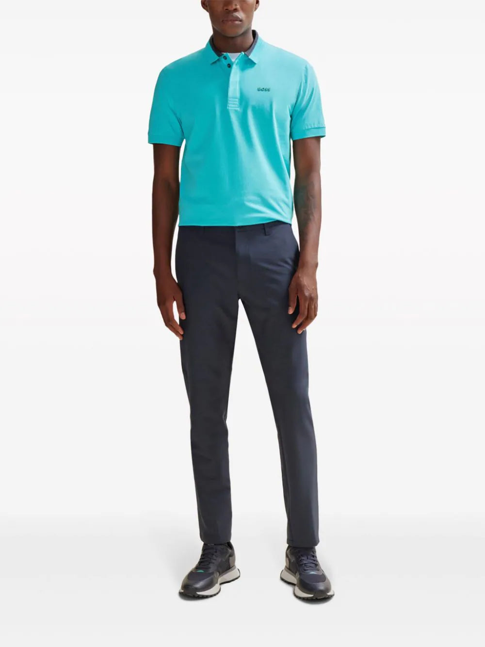 BOSS logo-embossed polo shirt