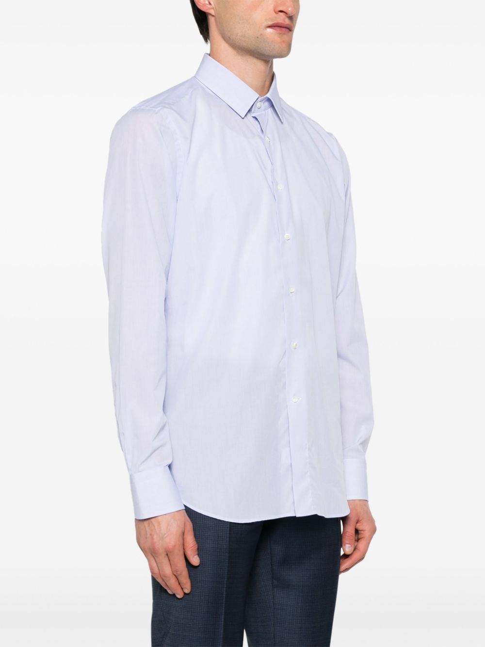 Canali windowpane-print cotton shirt