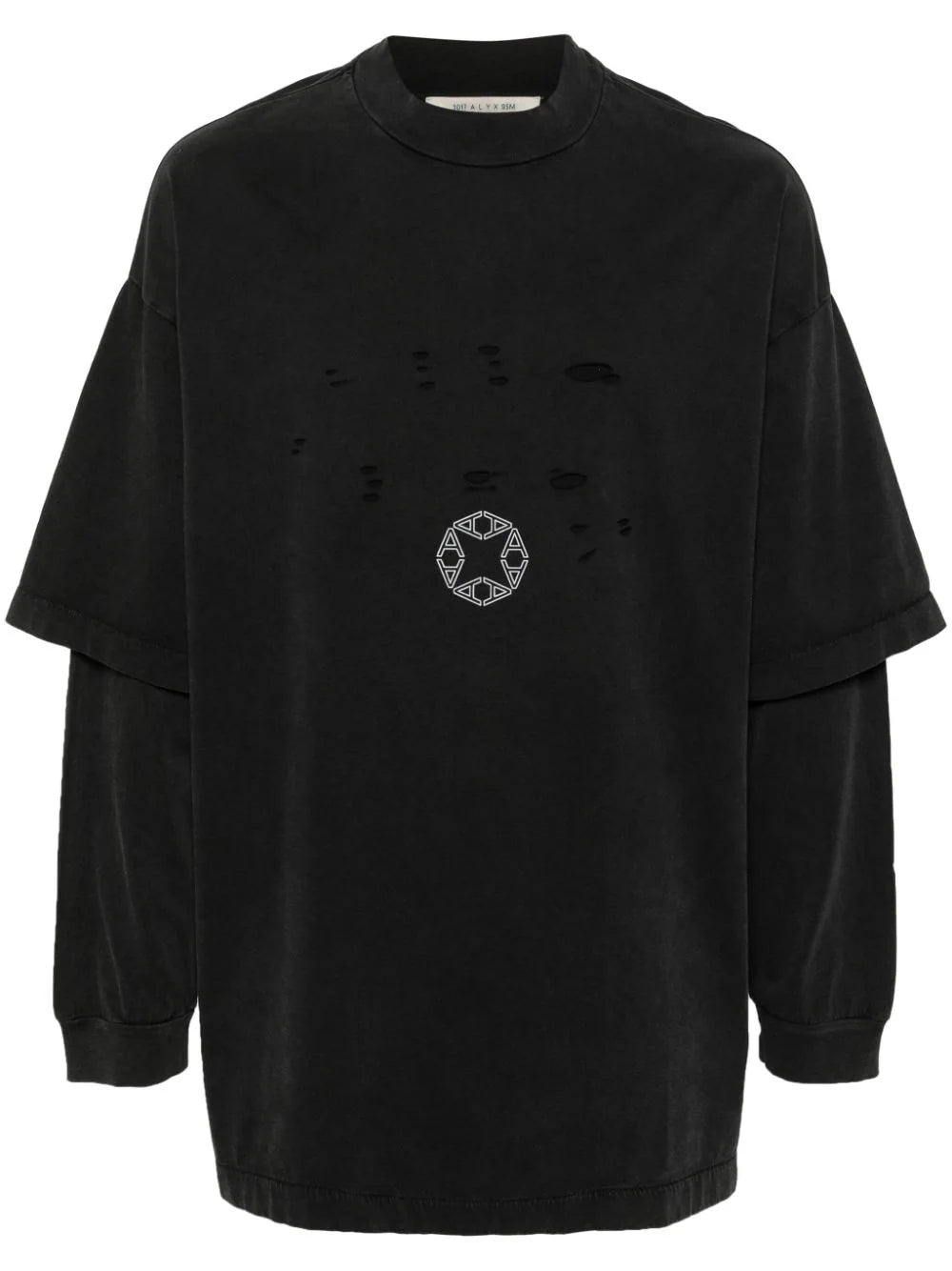 1017 ALYX 9SM logo-print ripped layered sweatshirt