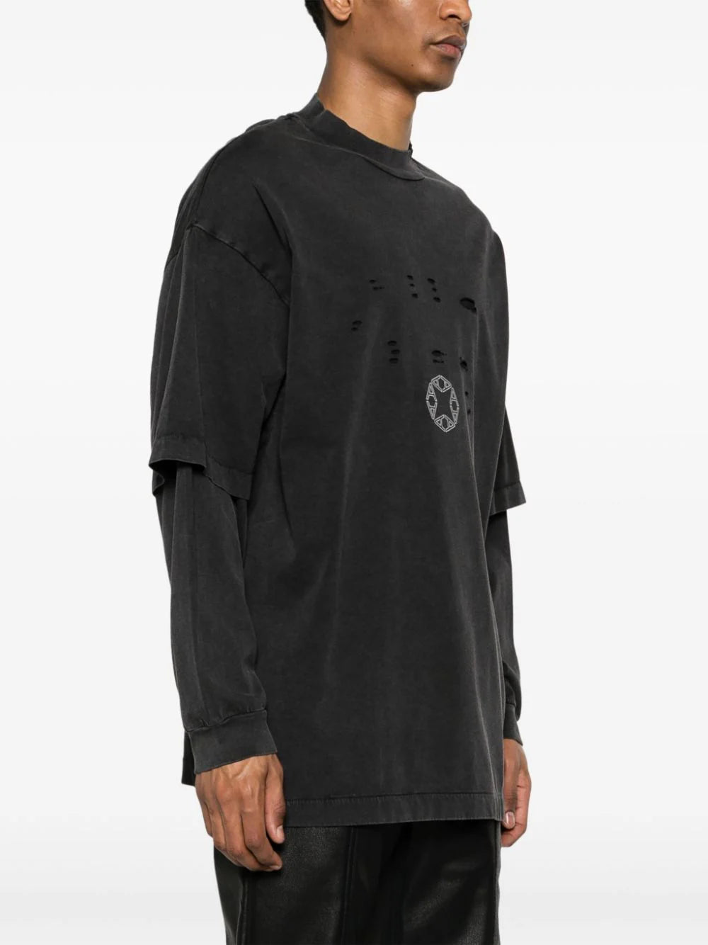 1017 ALYX 9SM logo-print ripped layered sweatshirt