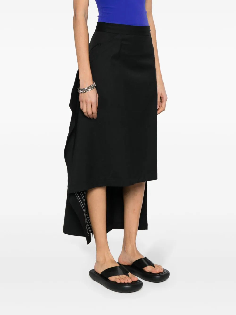 Y-3  3-Stripes-logo asymmetric skirt