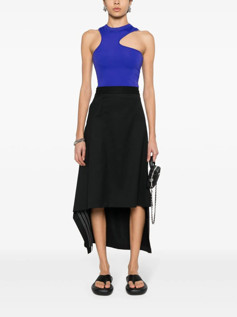 Y-3  3-Stripes-logo asymmetric skirt