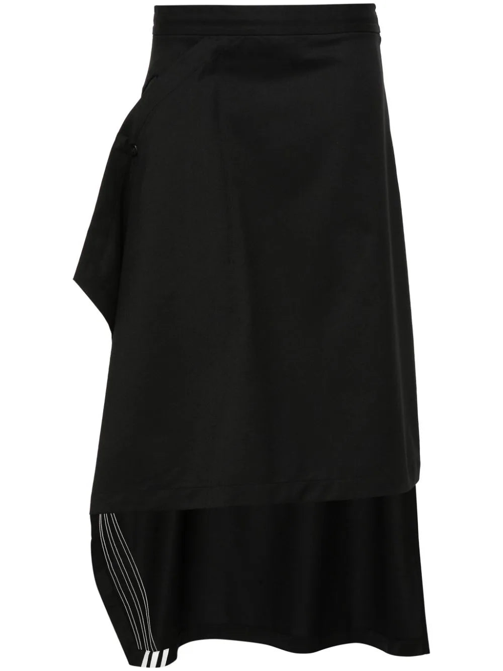 Y-3  3-Stripes-logo asymmetric skirt