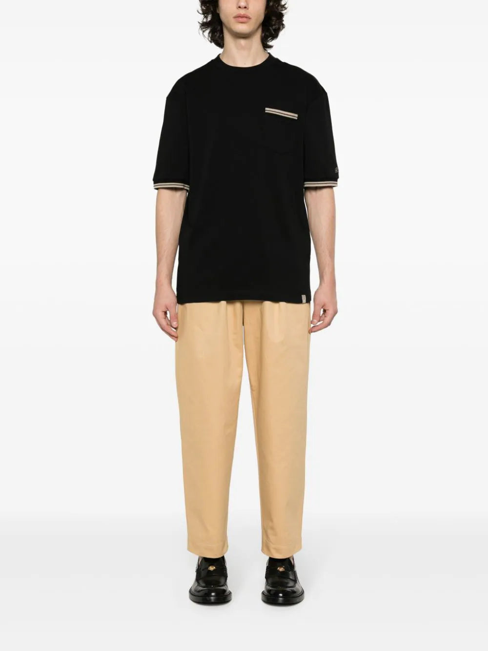Boggi Milano  striped logo-embroidered cotton T-shirt