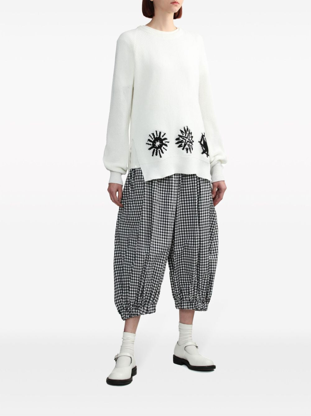 Black Comme Des Garçons  jacquard crew-neck jumper