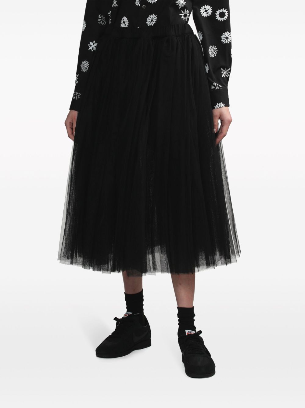 Black Comme Des Garçons  tulle midi skirt