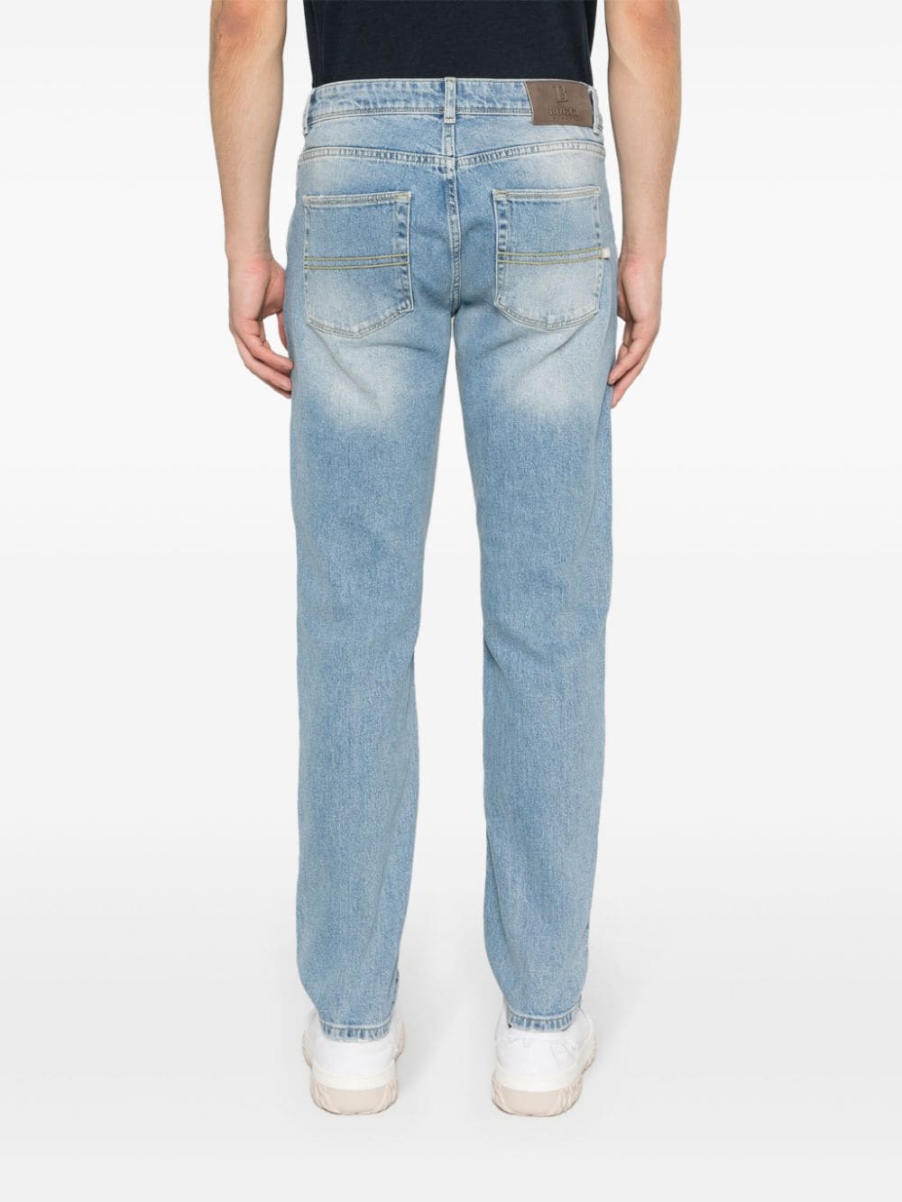 Boggi Milano  logo-embroidered low-rise jeans