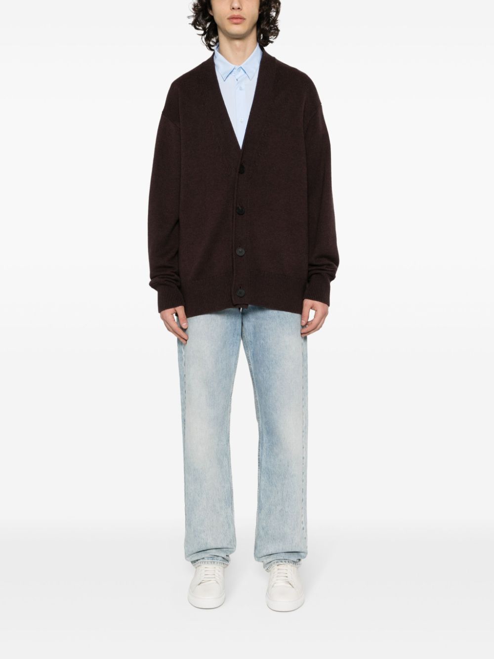 Calvin Klein  monogram-embroidered cotton shirt