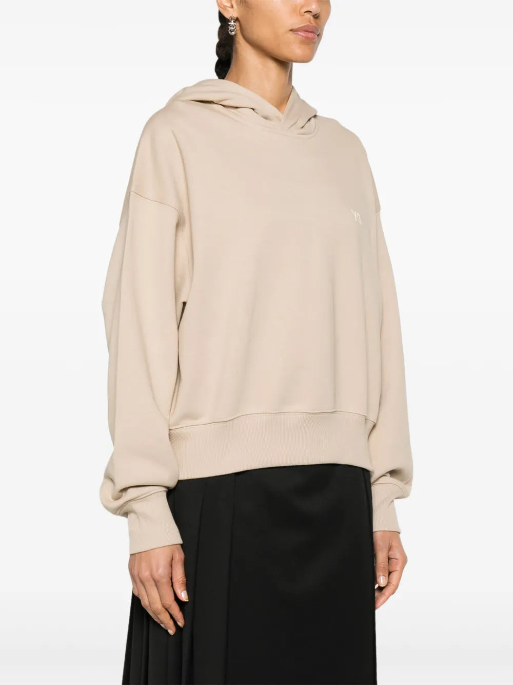 Y-3 logo-print jersey hoodie