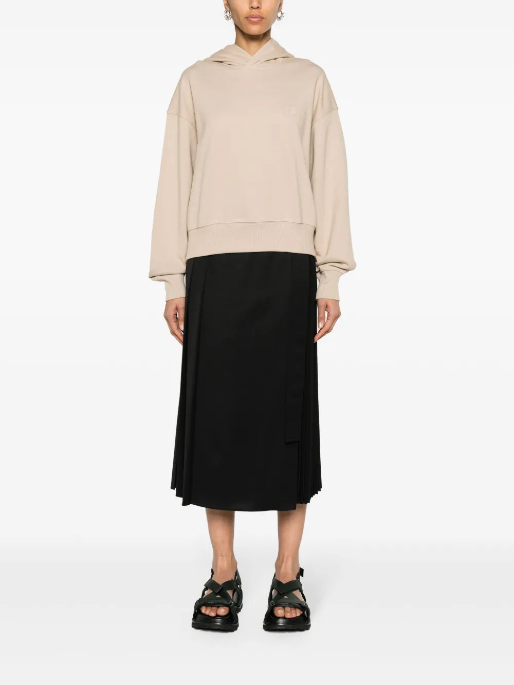 Y-3 logo-print jersey hoodie