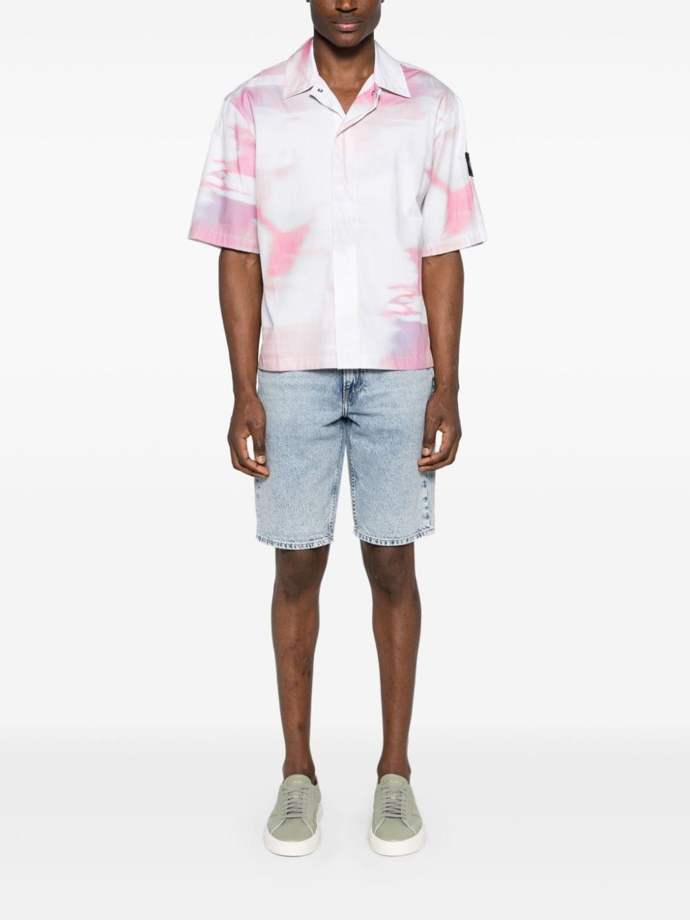 Calvin Klein Jeans Diffused Skyscape-print cotton shirt