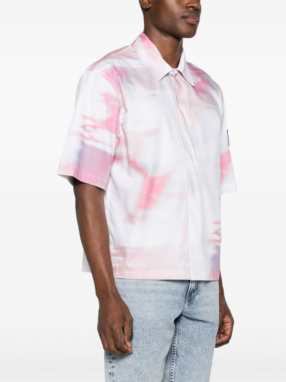 Calvin Klein Jeans Diffused Skyscape-print cotton shirt