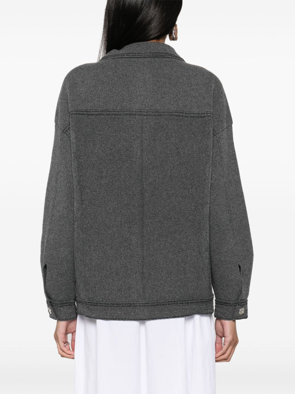 Barrie  contrast-stitching denim-effect jacket