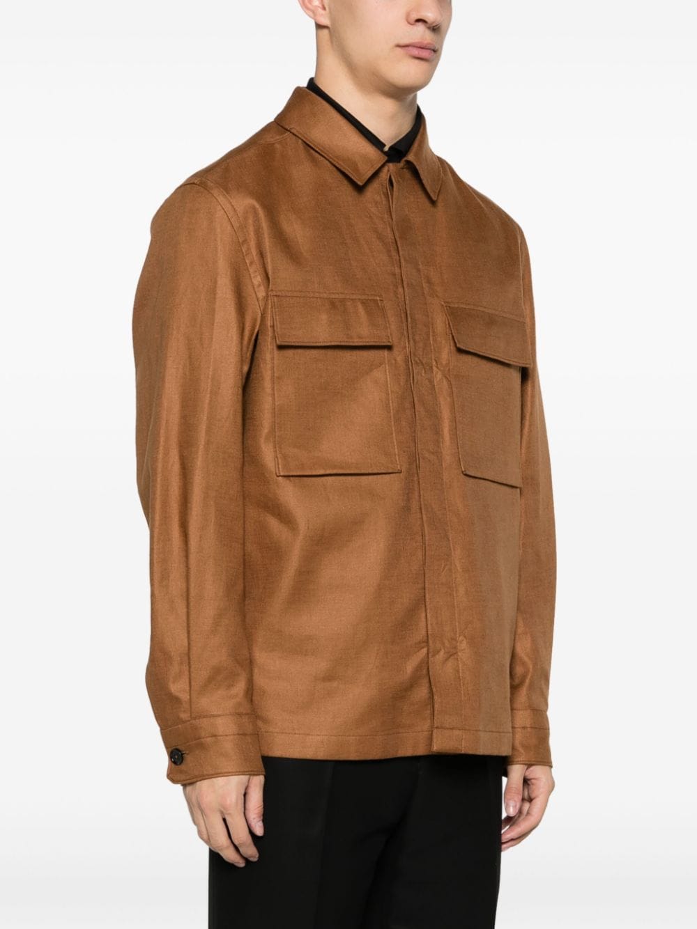 Zegna  twill linen shirt