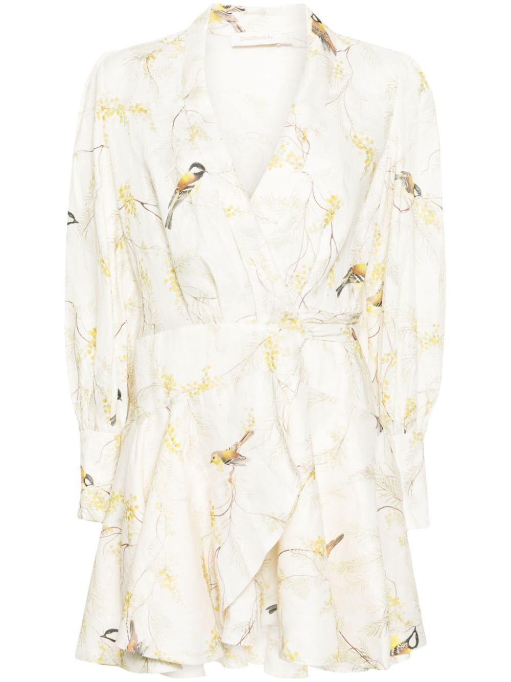 ZIMMERMANN  Acacia Birds-print wrap minidress