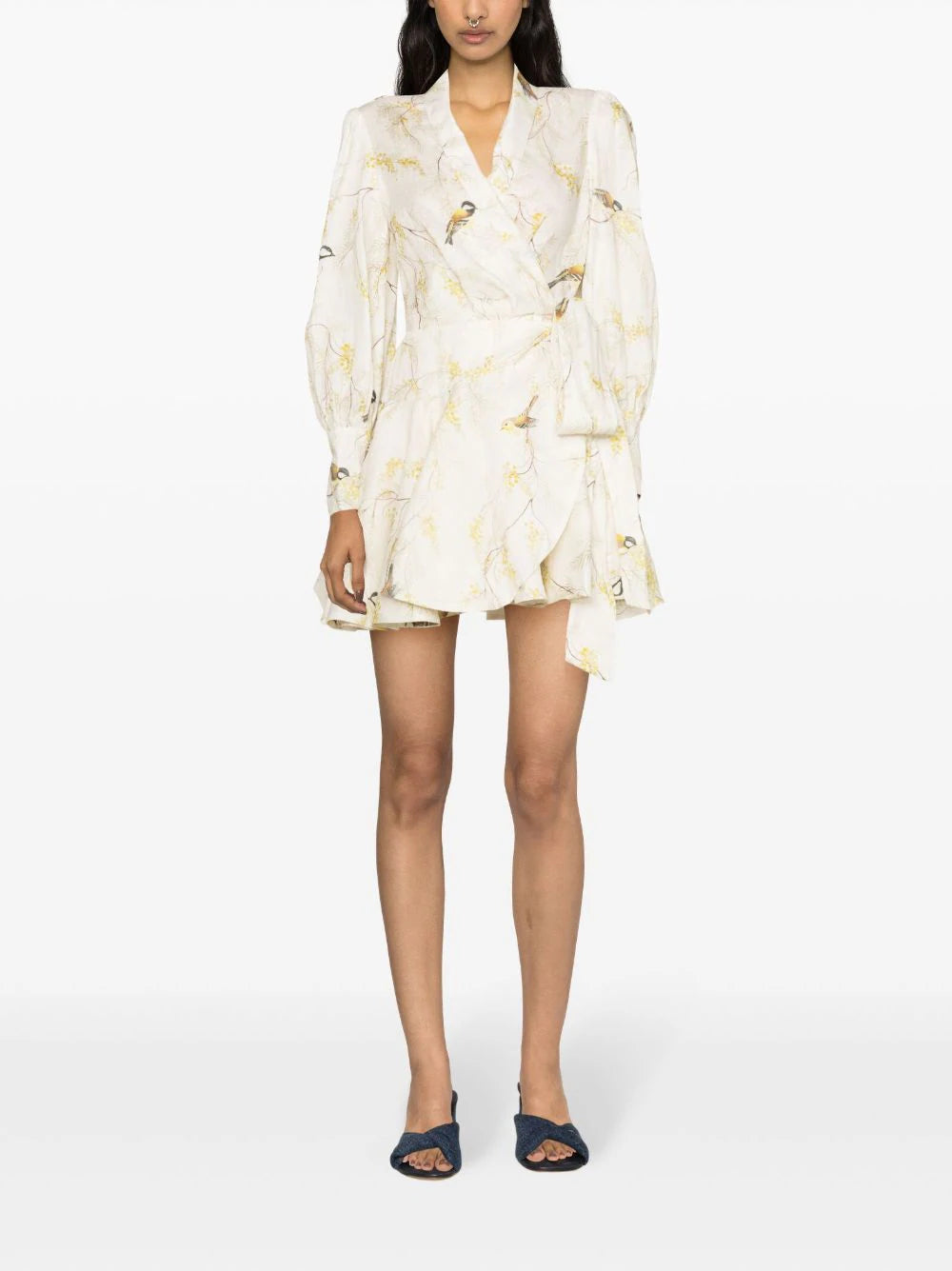 ZIMMERMANN  Acacia Birds-print wrap minidress