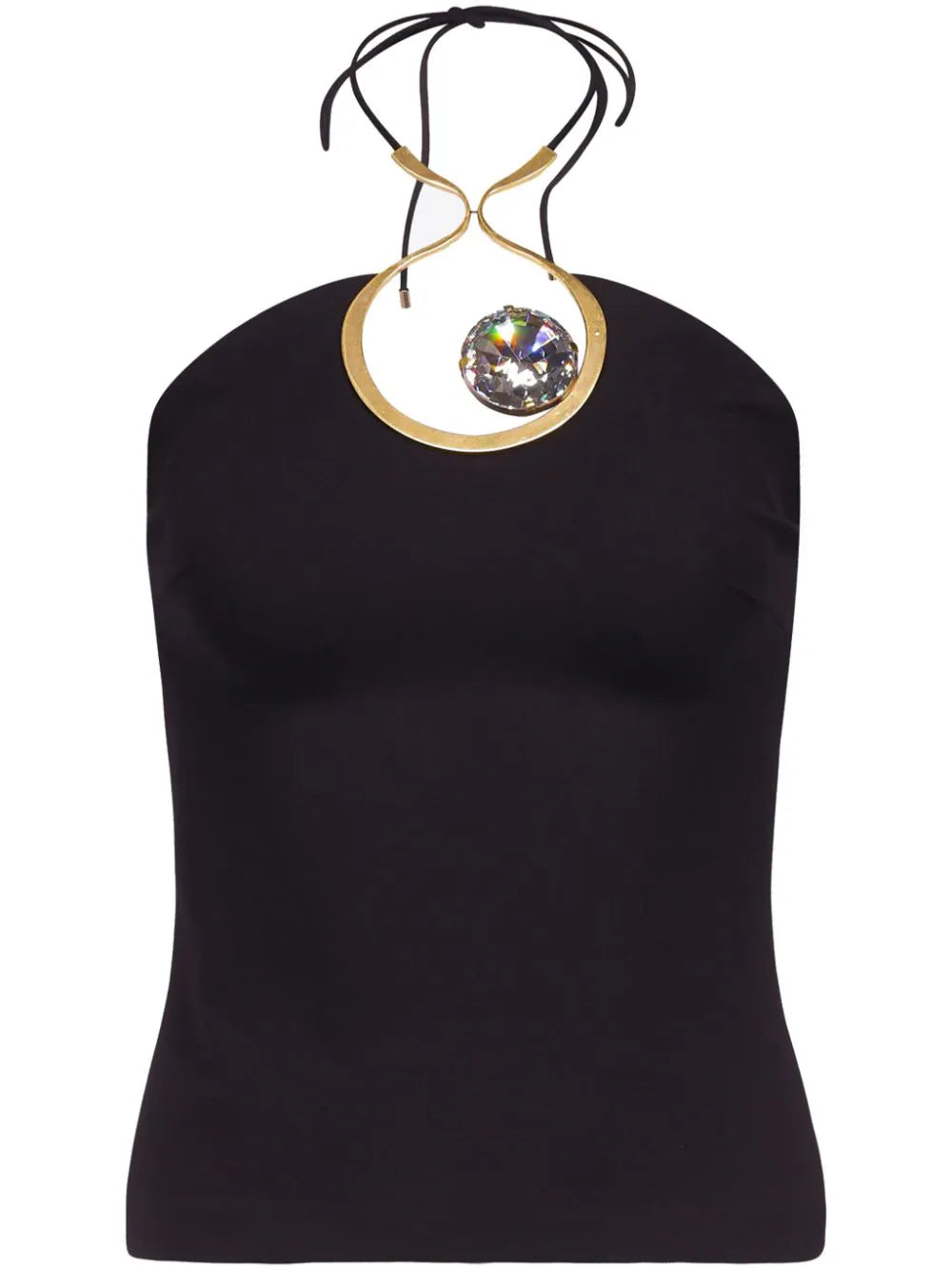 AREA  crystal-emblished halter top
