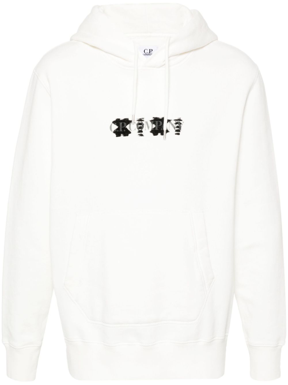 C.P. Company  flocked-logo cotton hoodie