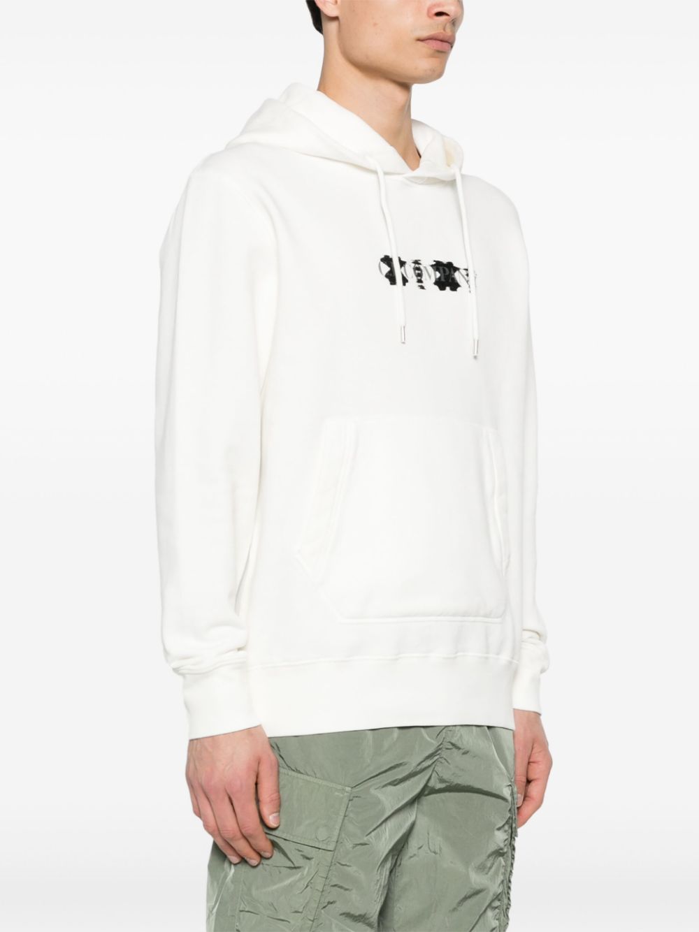 C.P. Company  flocked-logo cotton hoodie