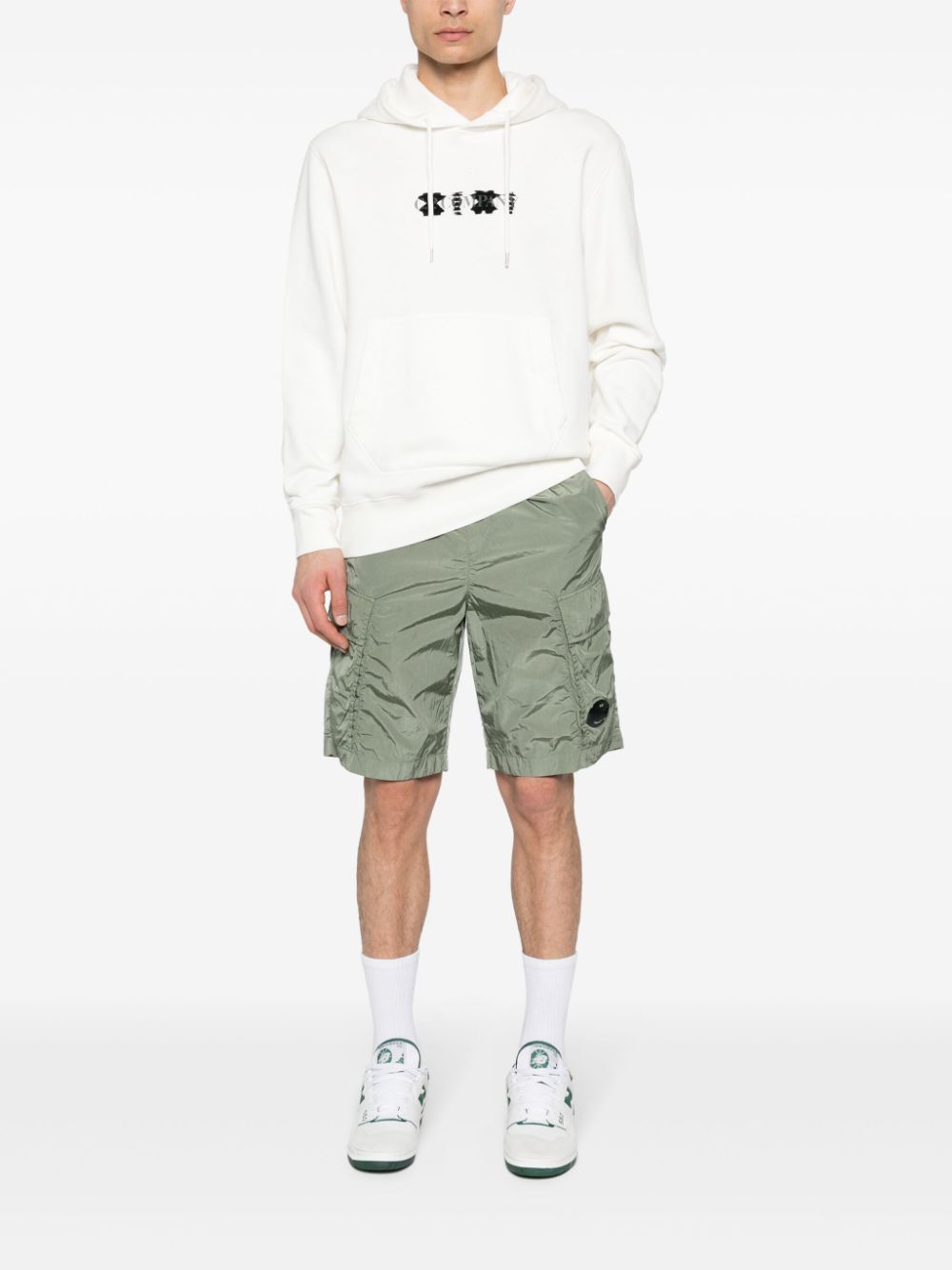 C.P. Company  flocked-logo cotton hoodie