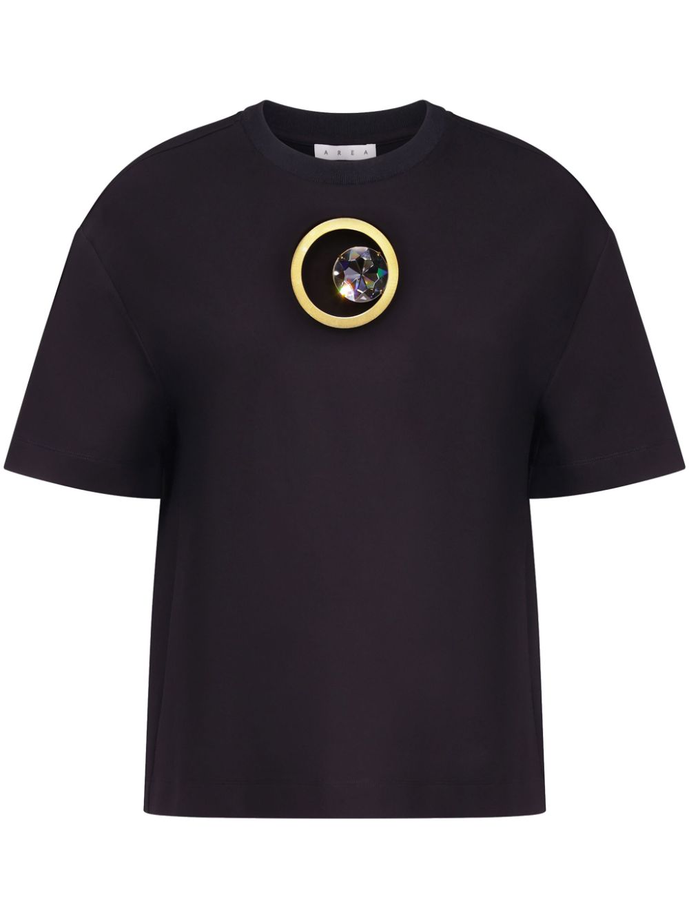 AREA  crystal-embellished eyelet T-shirt