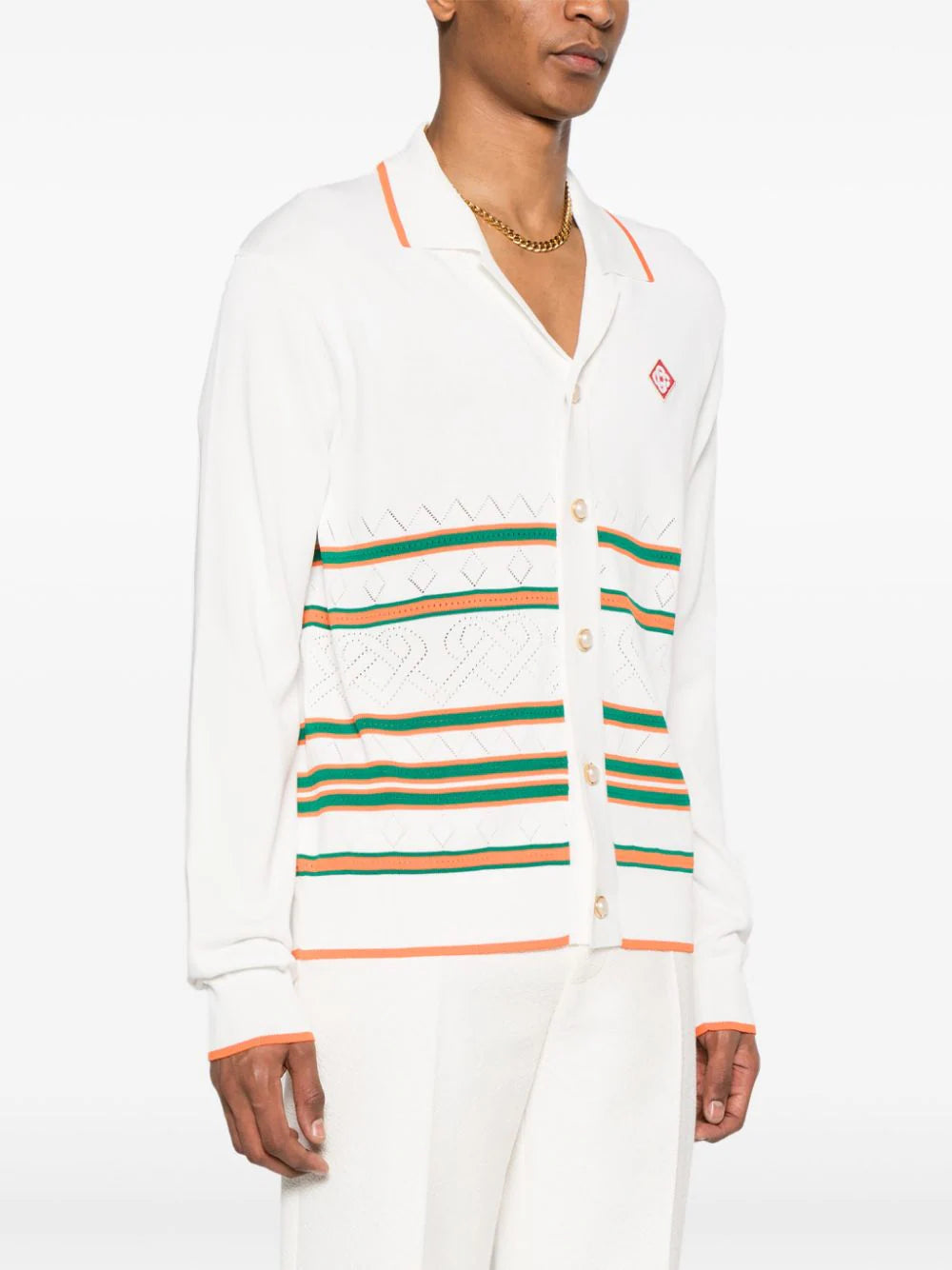 Casablanca Heart striped overshirt